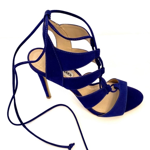 STEVE MADDEN Sandalia Blue Strap Sandal Heels - Picture 4 of 8
